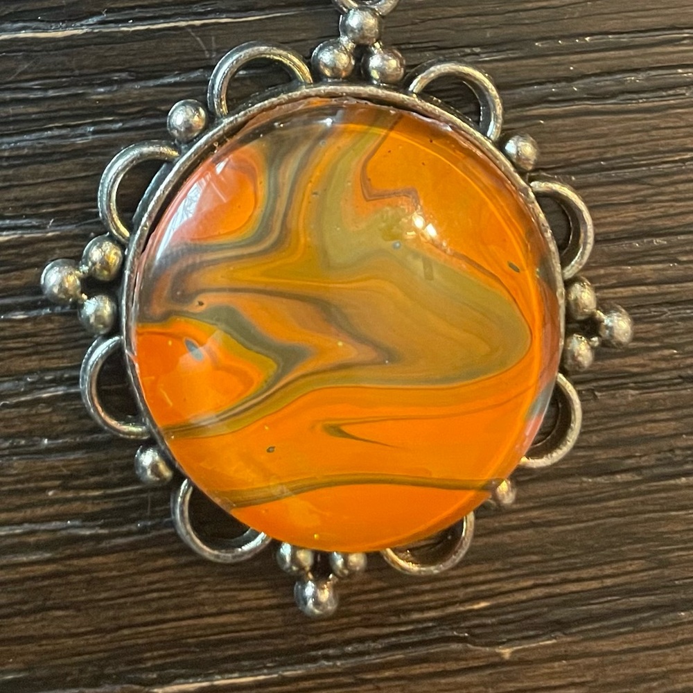 Circle orange pendant